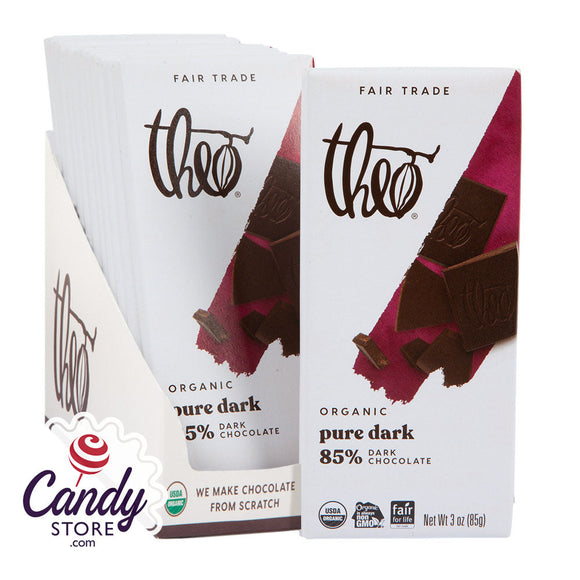 Theo Bar 85% Dark Chocolate 3oz Bar - 12ct CandyStore.com