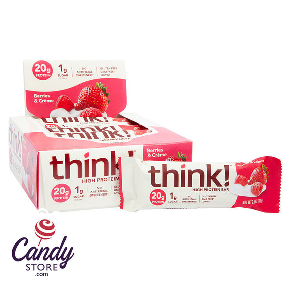 Think! High Protein Berries & Cream 2.1oz Bar - 10ct CandyStore.com