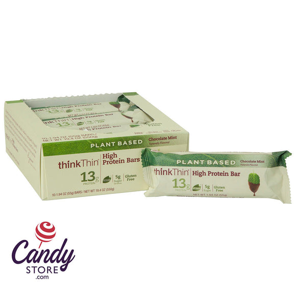 Think Thin Chocolate Mint Plant Based Protein Bar 1.94oz - 10ct CandyStore.com