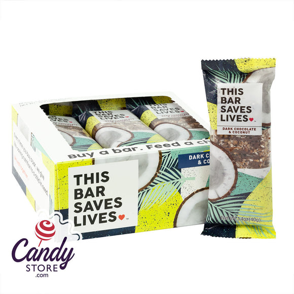 This Bar Saves Lives Dark Chocolate Coconut 1.4oz - 12ct CandyStore.com
