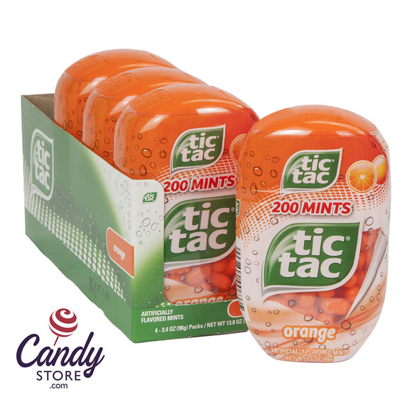 Tic Tac Orange Bottle Pack 3.4oz - 4ct CandyStore.com