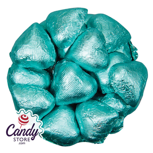 Tiffany Blue Foil Hearts - 10lb Bulk CandyStore.com