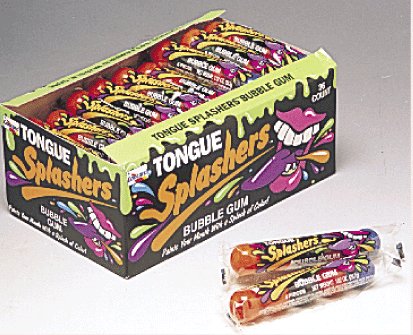 Tongue Splashers Bubble Gum 5pc - 36ct CandyStore.com
