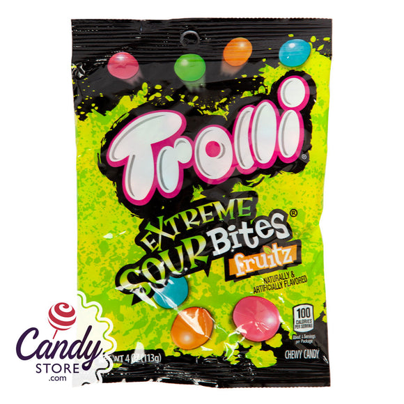 Trolli Extreme Sour Bites 4oz Peg Bag - 12ct CandyStore.com
