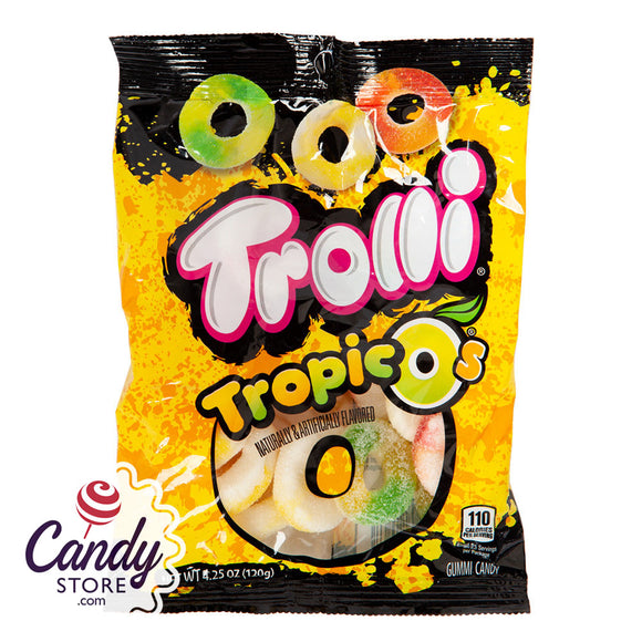 Trolli Gummy Tropic O's 4.25oz Peg Bag - 12ct CandyStore.com