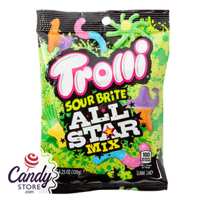 Trolli Sour Brite All Star Mix 4.25oz Peg Bag - 12ct CandyStore.com