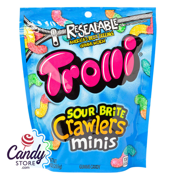Trolli Sour Brite Crawlers Minis 9oz Pouch - 6ct CandyStore.com