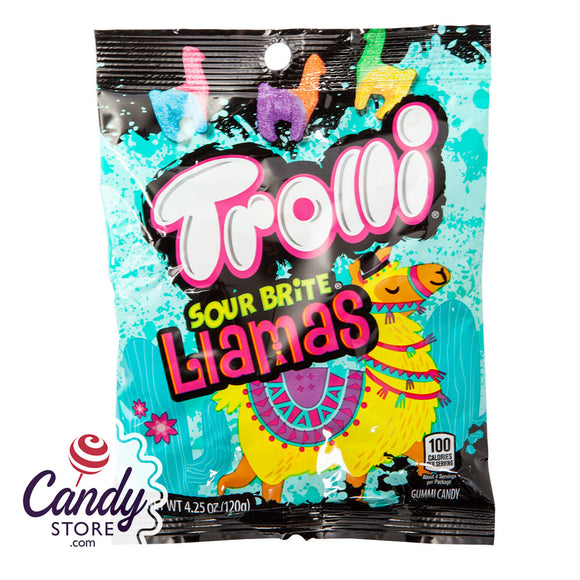 Trolli Sour Brite Llamas 4.25oz Peg Bag - 12ct CandyStore.com