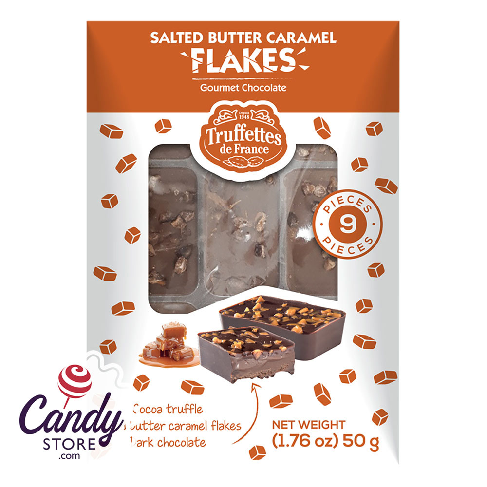 Truffettes De FranceSalted Butter Caramel Flakes 1.76oz Pouch 12ct