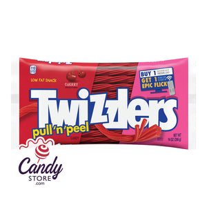 Twizzlers Pull 'N' Peel Cherry Laydown Bags 14oz - 24ct CandyStore.com