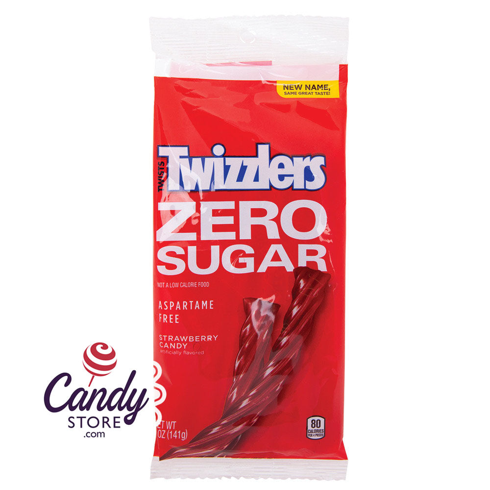 Zero Sugar Twizzlers Straw Twists Candy 12ct Peg Bags