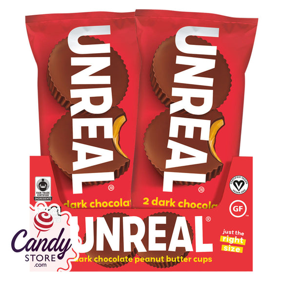 Unreal Dark Chocolate Peanut Butter Cup 1.3oz - 12ct CandyStore.com