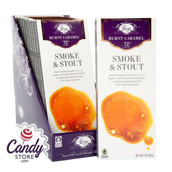 Vosges Smoke And Stout Caramel Dark Chocolate 3oz Bar - 12ct CandyStore.com