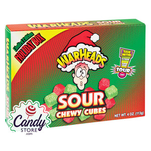 Warheads Christmas Mix Sour Chewy Cubes Theater Boxes 4oz - 12ct CandyStore.com