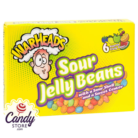 Warheads Sour Jelly Beans 4oz Theater Box - 12ct CandyStore.com