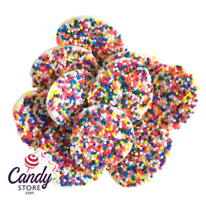 White Chocolate Nonpareils With Rainbow Seeds Asher's - 8lb CandyStore.com