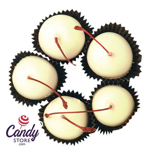 White Chocolatey Coated Stem Cherries - 3lb CandyStore.com