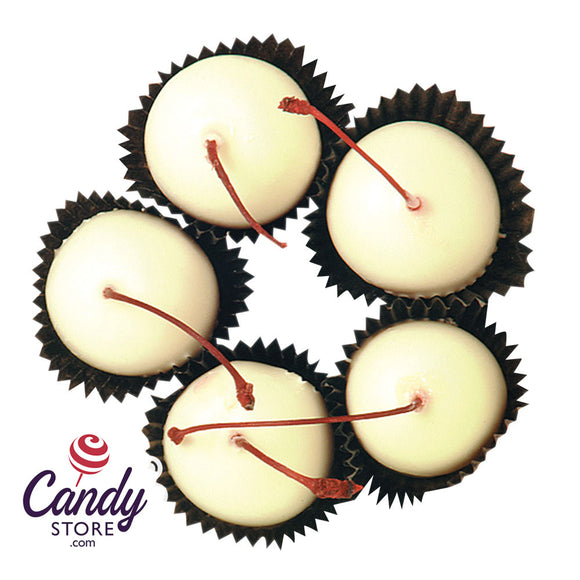 White Chocolatey Coated Stem Cherries - 3lb CandyStore.com