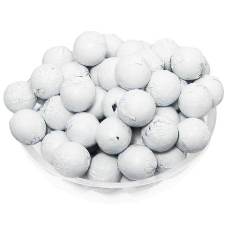 White Foil Chocolate Balls - 10lb CandyStore.com