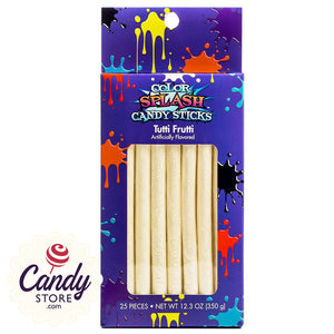 White Tutti Frutti Candy Sticks Color Splash - 25ct CandyStore.com