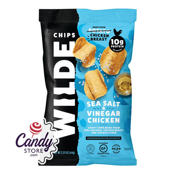 Wilde Chips Sea Salt & Vinegar Chicken 2.25oz Bags - 12ct CandyStore.com
