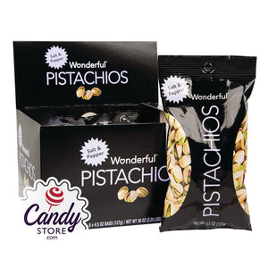 Wonderful Salt & Pepper Pistachios 4.5oz Bags - 24ct CandyStore.com