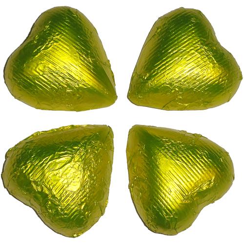 Yellow Foil Hearts - 10lb Bulk CandyStore.com