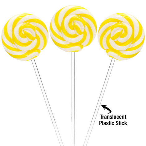 Yellow Swipple Pops - 48ct Banana Petite Swirly Lollipops CandyStore.com