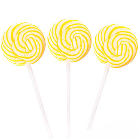 Yellow & White Squiggly Pops Lollipops - 48ct CandyStore.com
