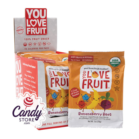 You Love Fruit Banana Berry Beet 1oz Bags - 12ct CandyStore.com