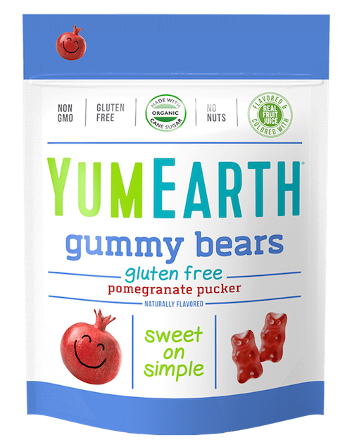 Yum Earth Organic Pomegranate Pucker Gummy Bears - 12ct CandyStore.com