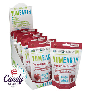 Yumearth Pomegranate Pucker Drops 3.3oz Peg Bags - 6ct CandyStore.com