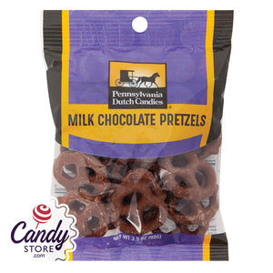Chocolate Pretzel Mini Clear Window Peg Bags - 12ct