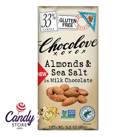 Chocolove Almonds Sea Salt Milk Chocolate Bars - 12ct