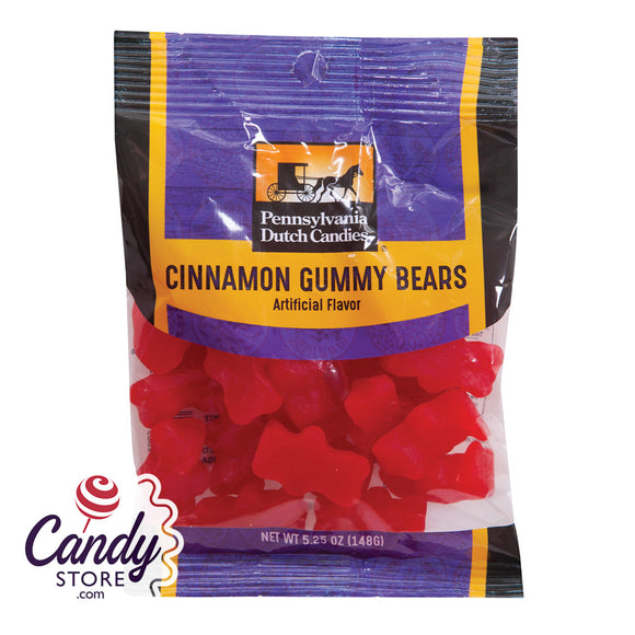 Cinnamon Gummy Bears Peg Bags - 12ct