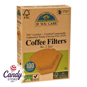Coffee Filters #2 Unbleached TCF 100ct Box - 12ct