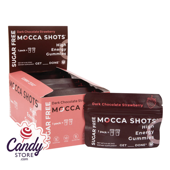 Dark Chocolate Strawberry Mocca Shots High Energy Gummies - 12ct
