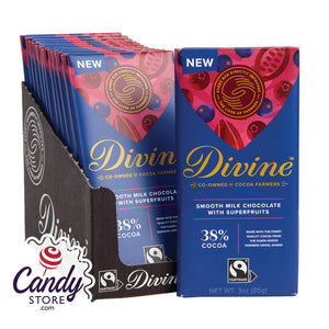 Divine Superfruits Milk Chocolate Bars - 12ct