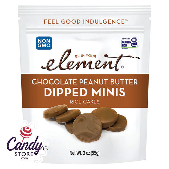 Element Chocolate Peanut Butter Dipped Mini Rice Cakes - 8ct Pouches