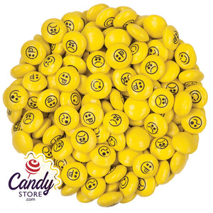 Emoji Candy-Covered Chocolates Yellow Party Drops - 5lb
