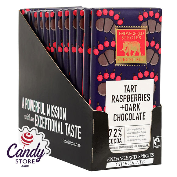 Endangered Species Chocolate Bars Dark Raspberry 3oz - 12ct