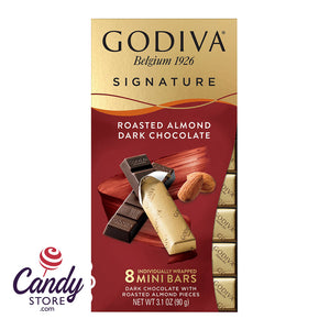 Mini Godiva Bars Dark Chocolate Almond - 12ct