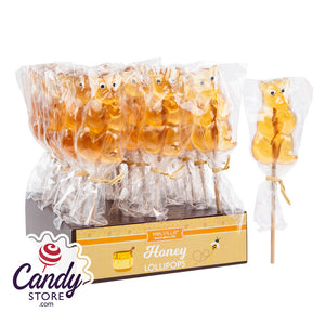Honey Bear Bear-Shaped Honey Lollipops - 24ct