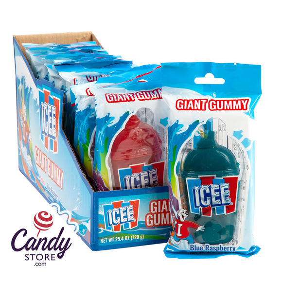 Giant Gummy Icee Candy Blue Raz & Cherry - 12ct