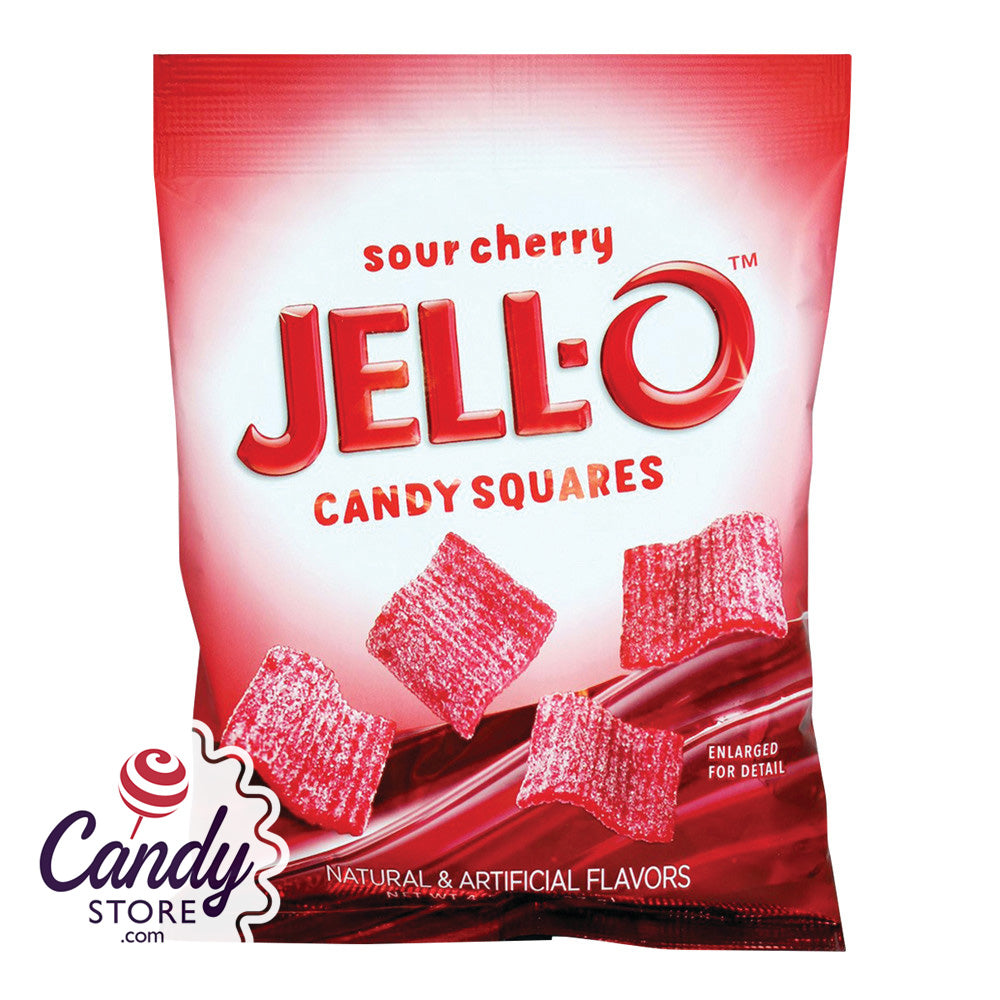 JellO Sour Cherry Candy Squares Bag 12ct