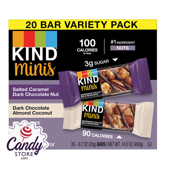 Kind Minis Variety Pack Salted Caramel Dark / Dark Almond Coconut 20ct - 4ct