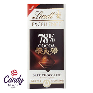 Lindt Excellence 78 Percent Cocoa Dark Chocolate 3.5oz Bar - 12ct