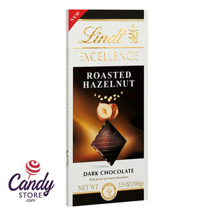 Lindt Excellence Roasted Hazelnut Dark Chocolate 3.5oz Bar - 12ct