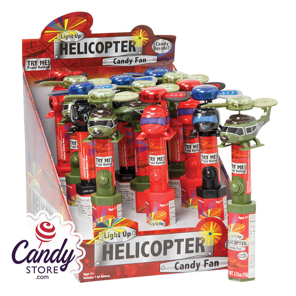 Lite-Up Helicopter Candy Fans Toys - 12ct