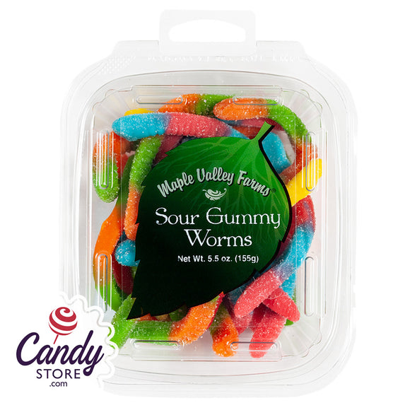 Sour Gummy Worms Maple Valley Farms - 6ct